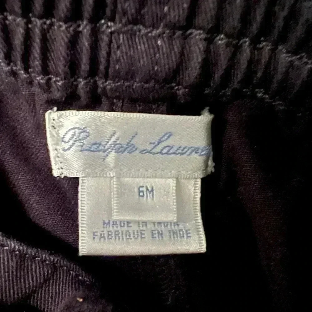 Ralph Lauren | infant boys black cargo pants. Size: 6M.